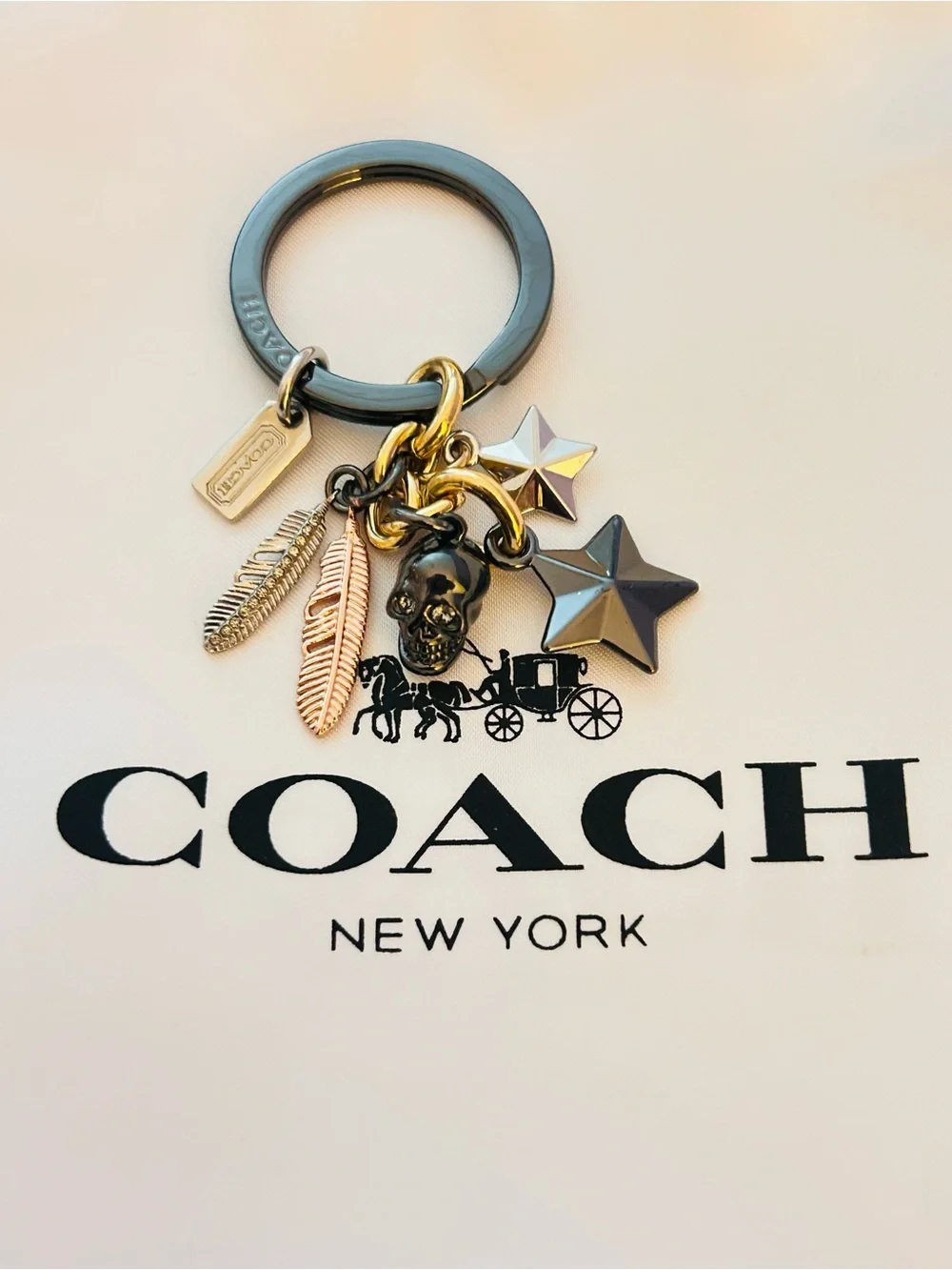 EXTREMELY RARE Coach Charm Skull, Feather, Star, And Tag Keychain/ Bag Charm